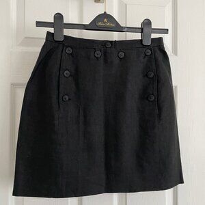 Kenzo Black Linen Mini Skirt Size 38